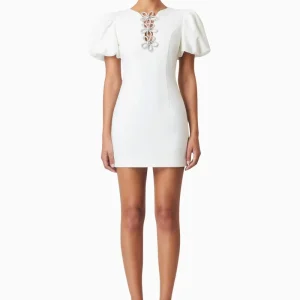 Delia Diamante Mini Dress In White