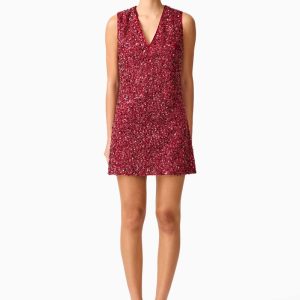 Carmen Shift Mini Dress in Red