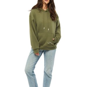 ***WHITE BIRDS*** Relaxed Fit Hoodie In olive