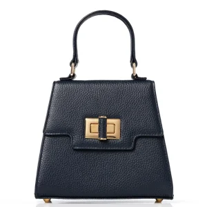 Mabel Dark Navy Textured Leather
