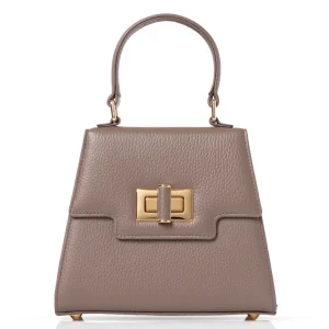 Mabel Taupe Textured Leather