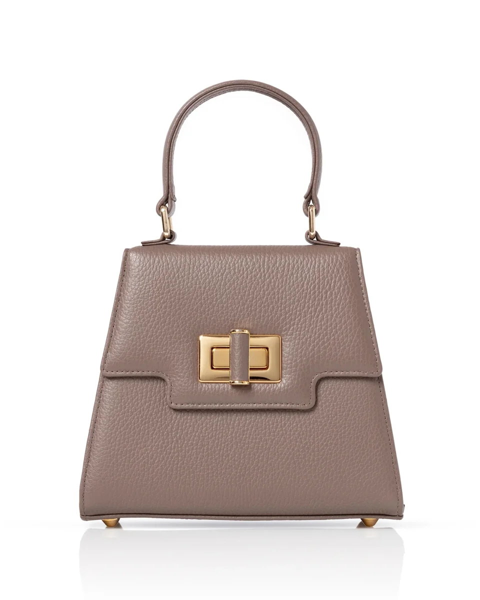 Mabel Taupe Textured Leather